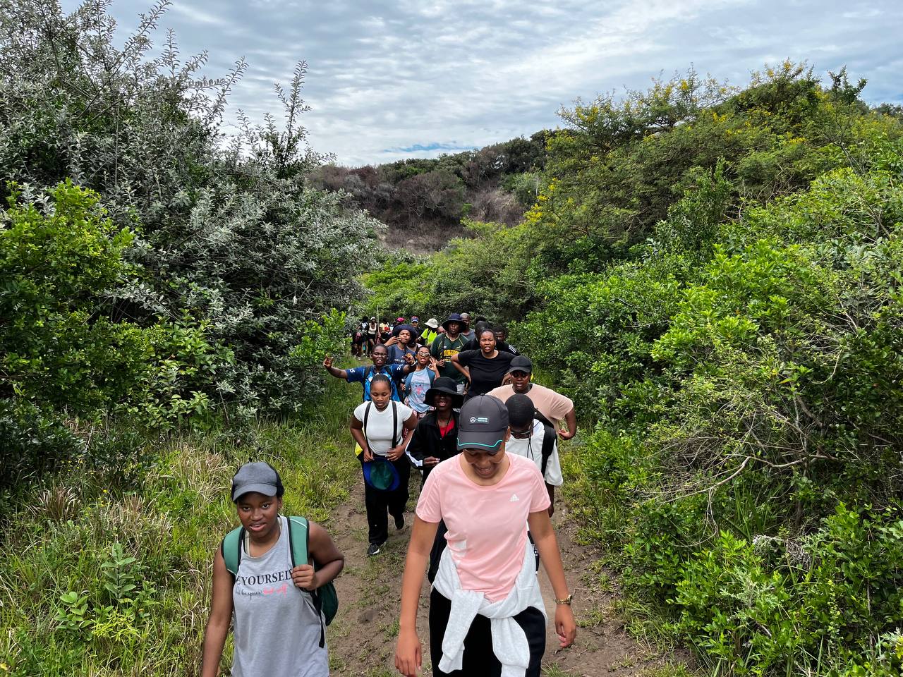 MGA participants walking together through an Eastern Cape nature trail